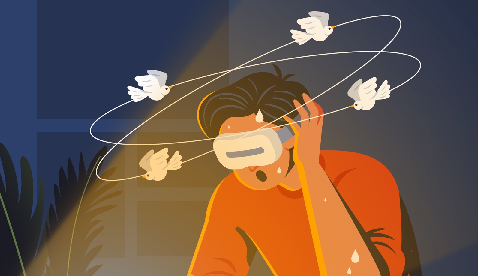 Adjusting virtual monitor settings in Immersed to reduce eye strain.